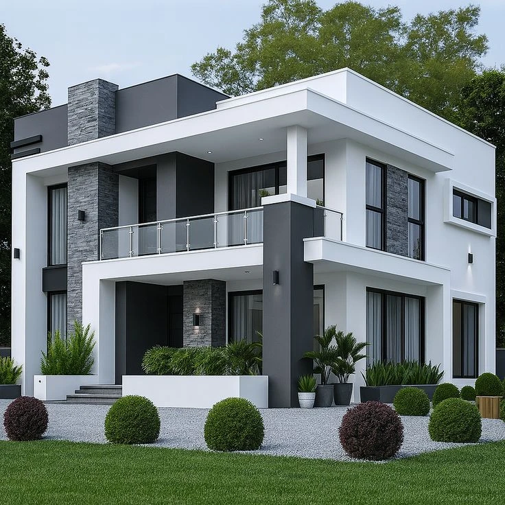 Modern duplex exterior
